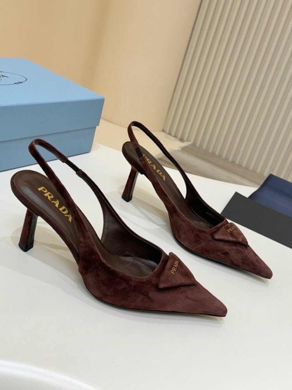 Prada women's high heels, brown